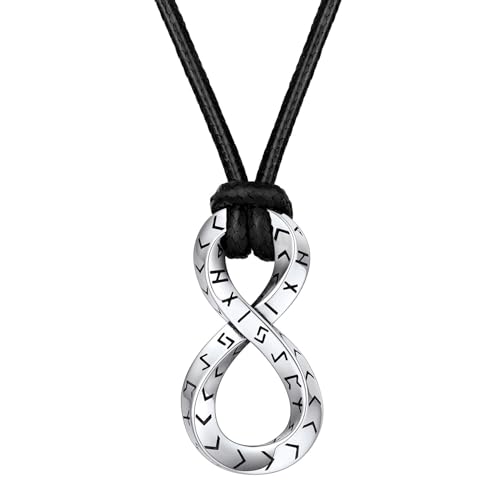 FaithHeart Colar de viking runas de aço inoxidável 316L homem mulher letras tapetes rúnicos jóias espiritual nórdico de talismã de família casais