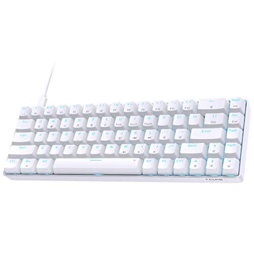 Dierya T68SE Teclado mecânico Gaming Mini 60% Brown Switch Mechanical Keyboard com retroiluminação LED, cabo USB-Type C, teclado ultra compacto 68 teclas anti-fantasma US Layout para PC/Windows