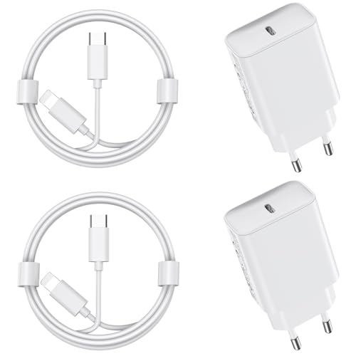30W Carregador de carregamento rápido para iPhone 14/14 Pro/14 Pro Max/14 Plus 13 12 11 SE XR X XS 8 7, iPad Air Mini, AirPods, 2 Pack USB C carregador rápido 2 M cabo USBC cabeça rápida Ared Chargo