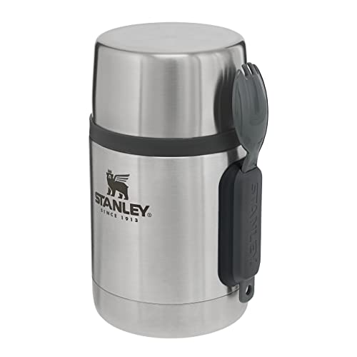 Stanley Adventure Lancheira térmica aço inoxidável 0,53 L with Spork - Termo comida quente para adulto sem BPA, mantém frio ou calor de 12 horas, tampa dupla que serve de caneca