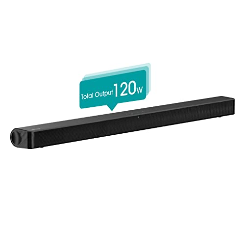 Hisense HS205G Barra de som 2.0, 120W, áudio Dolby, DTS Virtual X, Bluetooth, HDMI ARC/Optical/AUX/USB, 4 modos de som
