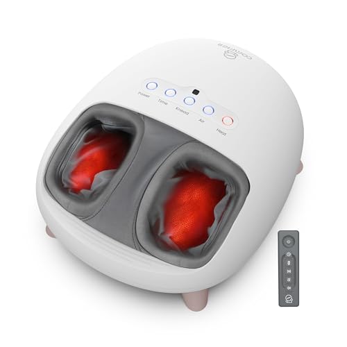 COMFIER Massajador de pés Shiatsu, massajador elétrico de pés com calor, massagem de amassar e vibração, massajador de pés com calor para neuropatia fascite plantar, presente para mãe, pai