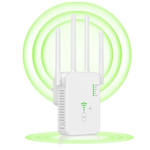 Wi-Fi Repetidor WiFi sinal extensor, amplificador de sinal WiFi com 4 antenas, remoto WiFi Repeater with WPS to Improve WiFi Coverage, adequado para escritórios e casas (branco)