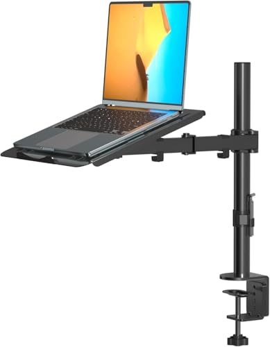 suptek Suporte para monitor com bandeja para computador, braço monitor de 13 a 27 polegadas PC e até 15,6 polegadas portátil computador, até 10 kg, rotação e rotação - MD6421TP004