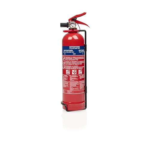 Smartwares Extintor de pó - 1 kg - para fogo ABC - adequado para veículos e residências - com suporte de montagem - FEX-18117