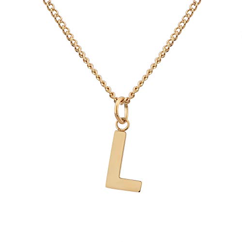GD GOOD.designs EST. 2015 Corrente com letras de ouro de 18 quilates - corrente de ouro para senhoras com pendente de A a Z corrente de letras iniciais