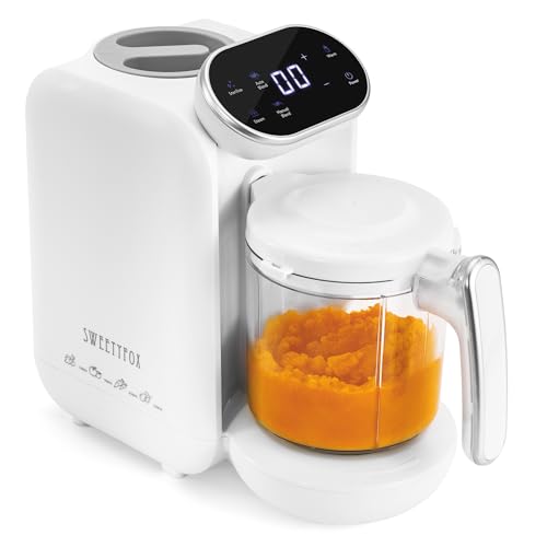 Sweety Fox - Robot cozinha bebé - 7 funções - Vapor, misturador, pulso, auto-limpeza, esterilização, aquecimento, descongelação - processador de alimentos bebé