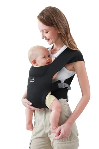 MOMTORY Mochila porta-bebés ergonómica recém-nascidos, carregador ergonómico para bebés unissexo com gancho e laço para ajuste fácil, 3-12 kg