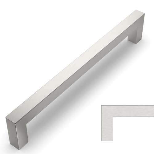 Amerdeco 20 peças puxadores de cozinha 192 mm prata para armários e gavetas - argolas de aço inoxidável para móveis e portas de correr
