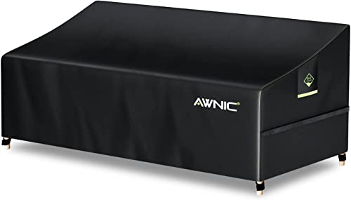 AWNIC Capa sofá exterior impermeável 3 lugares capa de móveis de jardim impermeável resistente a raios UV e ao desgaste cobertura sofá 420D poliéster capa poltrona terraço 220 x 85 x 61/71 cm