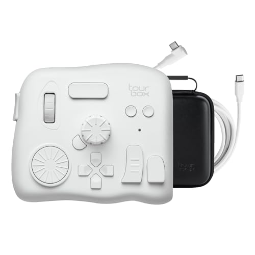 TourBox Elite Controlador de edição de vídeo e fotografia, teclado personalizado de atalhos Bluetooth, consola de computador criativo para Photoshop Lightroom Premiere, tablet gráfico Windows Mac PC