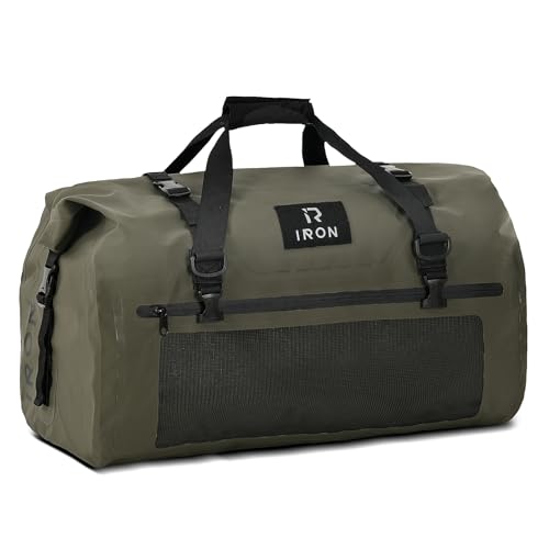 BORLENI Mala de motocicleta impermeável mala traseira mota bolsa de selim forja viagem Drybag homem mulheres para viagens, desportos, ciclismo, caminhadas, campismo, praia 50 l azeitona
