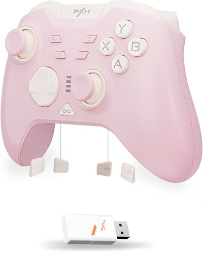 PXN P5 Mando PC Switch Inalámbrico 2025 – Hall Effect Joystick & Trigger, 4 Macro, 3 Modos (2.4G/BT/SW), Doble Vibración, Turbo, 1000mAh, App – Mando para PC, Switch, Android, iOS & Steam Deck