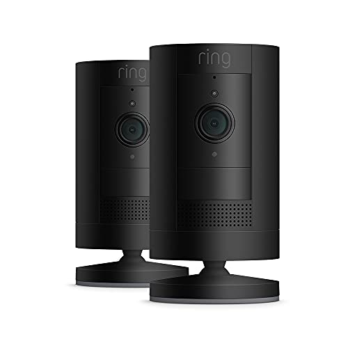 Ring Cámara exterior con batería (Stick Up Cam) | Cámara de vigilancia wifi HD para tu domicilio con comunicación bidireccional, instalación fácil | 30 días gratis de Ring Home | 2 Cámaras