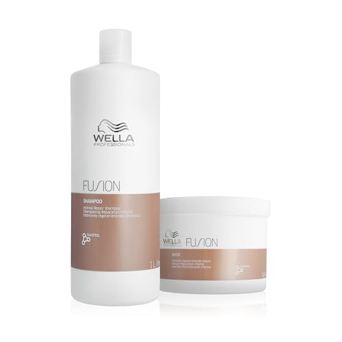 Wella Professionals Pack Fusion, reparação intensa, cabelo danificado, champô (1 L) máscara (500 ml)