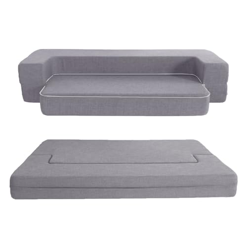 ANONER Sofá moderno cama dobrável de tamanho completo com espuma viscoelástica, poltrona conversível, espreguiçadeira de chão e colchão para dormir, sofás estofados para sala de estar e quarto