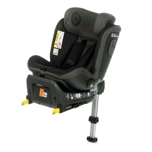 Jané iXpert, Cadeira de carro iSize com Isofix, de 40 a 105 cm, de 0 a 4 anos, ambos os sentidos de marcha, rotação de 360º, redutor recém-nascido, tapeçaria removível, preto