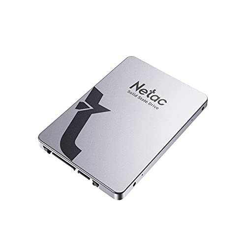 Netac SSD 512 GB Disco Rígido SATAIII 2,5 '' Disco de estado sólido interno SSD para portátil, conjunto de velocidade de atualização, cinzento prateado