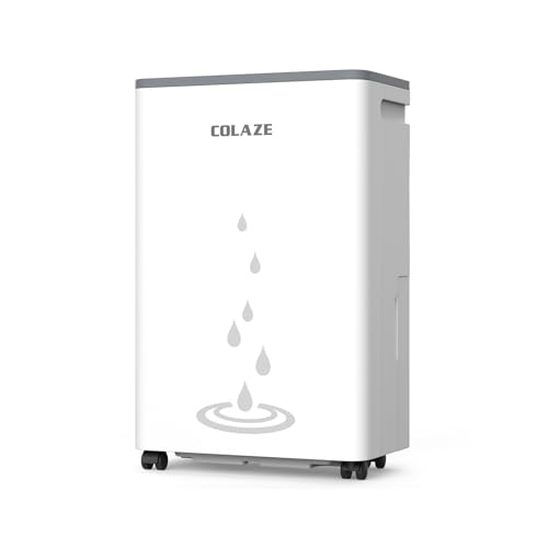 COLAZE Deshumidificador de humidade 20 L/24 h, desumidifador elétrico para salas de até 150 m³/50 m², desumidificador para humidade interior, desumidifier silencioso com tubo de escape