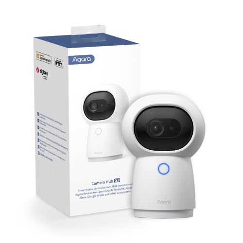 Aqara 2K Câmara Hub interior G3, reconhecimento facial e gestos com IA, controlo remoto IR, ângulo de visão de 360°, compatível com HomeKit Secure Video, Alexa, Google Assistant, IFTTT