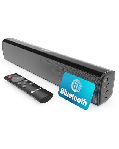 MAJORITY Bowfell Barra de som TV Bluetooth barras de som PC, 50 W 2.0 altifalantes estéreo TV | 39 cm Soundbar, altifalante Sound Bar sem fios ótico, USB, AUX, controlo remoto incluído (preto)