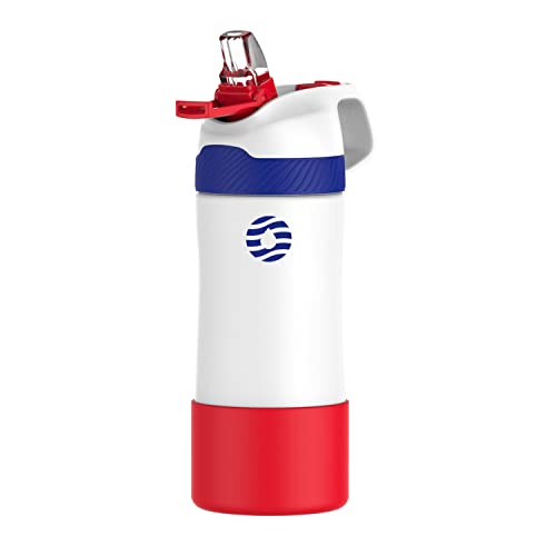 Fjbottle Garrafa de água de aço inoxidável para crianças de 400 ml, sem fugas, sem bpa garrafa térmica reutilizável
