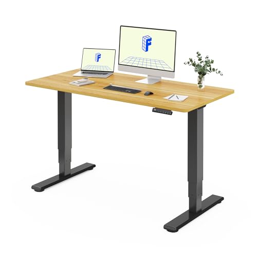 FLEXISPOT EC5 Lite Escritório Elevável Elétrico, 120 × 80 cm, com 2 motores e 3 estágios, mesa elevável em altura com 4 funções de memória Standing Desk, 25 mm de espessura da mesa, 60-125 cm
