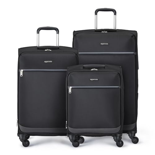 Amazon Basics Expansível rodas giratórias, Preto, Conjunto de 3 peças