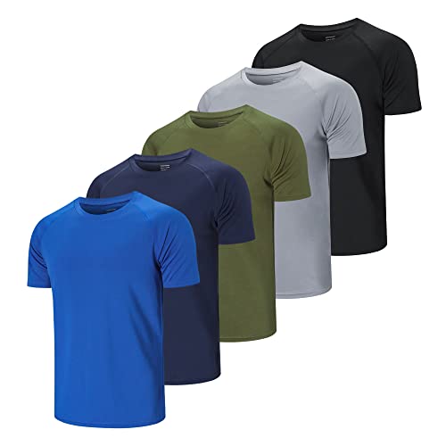 Cimic 1, 3, 5 ou 7 peças t-shirt desportiva para homem, t-shirts de manga curta para homem, secagem rápida respirável para corrida ginásio