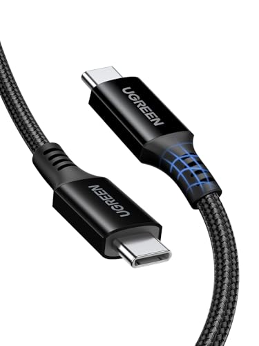 UGREEN Cabo USB C de 100 W, tipo C PD 3.0 carregamento rápido compatível com MacBook, iPhone 16/15 Plus Pro Max, Galaxy S25 Ultra S24 S23, Pixel 6 7 8 9 XL. 3 Meses