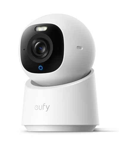 eufy E30 - Câmara interior Wi-Fi de 360º, 2-Pack, câmara de vigilância 4K UHD, visão noturna, detetor IA de humanos/animais de estimação/ruídos, rastreamento automático, compatível com Homekit
