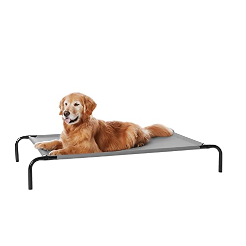 Amazon Basics Cão cama elevada refrescante para animais de estimação, Large, 130 x 80 x 19 cm (L x An), cinzento