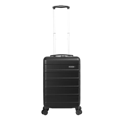 Cabin Max Anode mala de cabine 55 x 35 x 25 Trolley leve de concha dura, fechadura integrada, Air France, KLM, ITA, Transavia -44 L, Preto, carry on