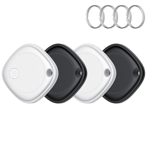 Smart Air Tag Tracker 4 Pack, localizador de objetos Bluetooth funciona com a pesquisa da Apple (apenas iOS, Android não compatível), rastreamento mundial, rastreador para chaves/bagagem/carteira
