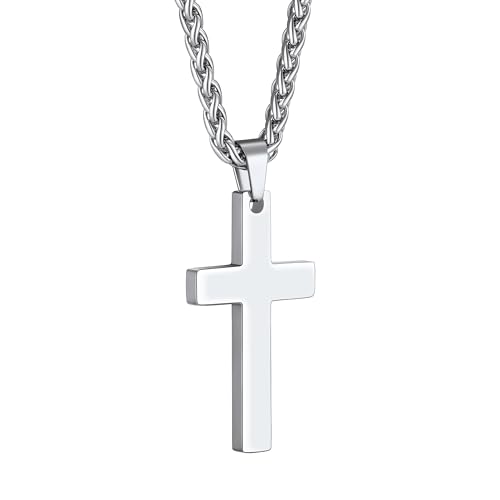 PROSTEEL Colar cruz, pendentes cruz religiosa muleto, gravuras personalizáveis, inclui caixa de presente