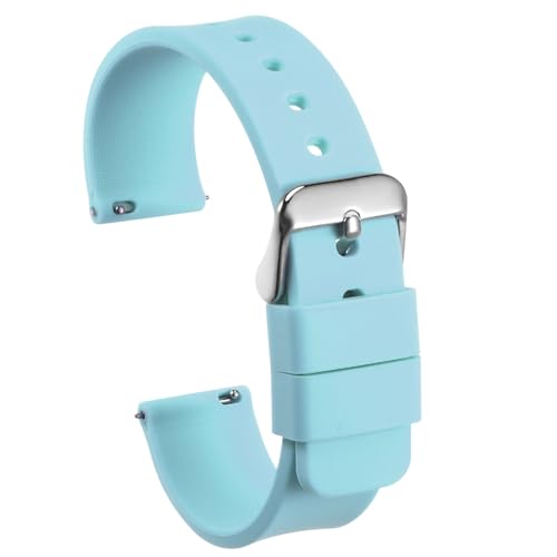 sourcing map Pulseira de relógio de silicone, banda de relógio de borracha macia de substituição com fivela de aço inoxidável libertação rápida, para homem mulher