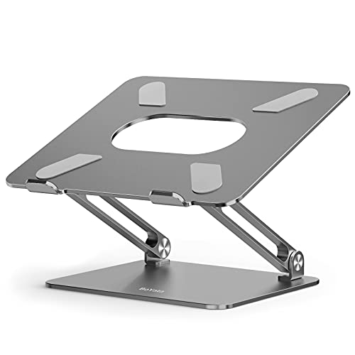 BoYata Suporte para computador portátil, multiângulo de elevação com ventilação térmica compatível para computador portátil (10 - 17 polegadas), MacBook Pro/Air, Surface Laptop, HP Notebook - cinzento