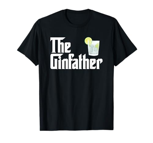 Design divertido. Funny Alcohol Gin Drinker GinFather & Gin t-shirt, Preto, S