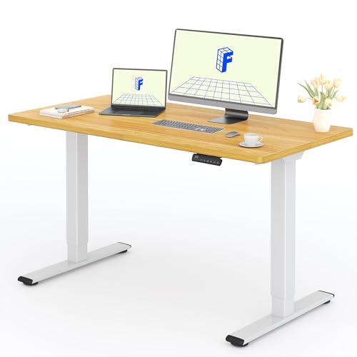 FLEXISPOT 2 Motor de mesa elétrica elevável 120 x 80 com uma mesa completa, mesa de elevação com painel de memória, mesa elétrica regulável em altura, carregamento de 100 kg branco