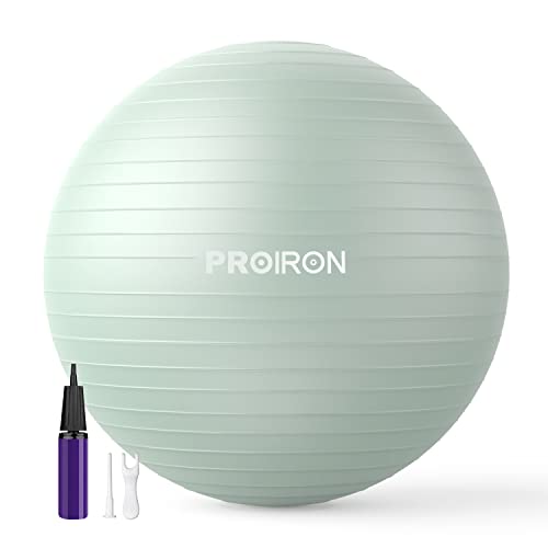 PROIRON, Bola de pilates, fitness, ioga, gravidez, desporto, futebol para exercícios, ginásio, 55/65/75 cm, anti-perfuração, inclui insuflador