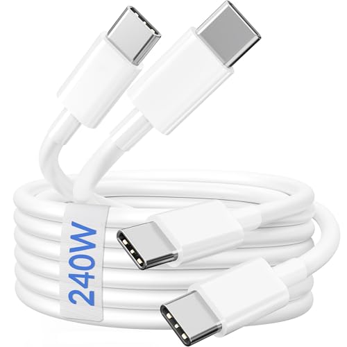 Cabo USB C de carregamento rápido de 240 W, cabo USB C para USBC PD 3.1 carregamento rápido tipo C carregador para iPhone 16 16e 15 Pro Max Plus, MacBook Pro Air, portátil, iPad, pixel, Samsung 2 (P