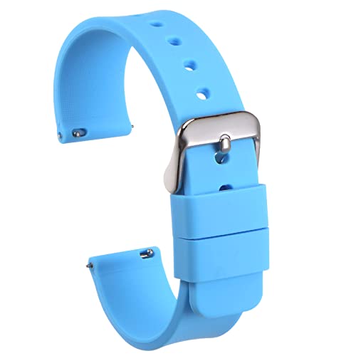 sourcing map Pulseira de relógio de silicone, banda de relógio de borracha macia de substituição com fivela de aço inoxidável libertação rápida, para homem mulher