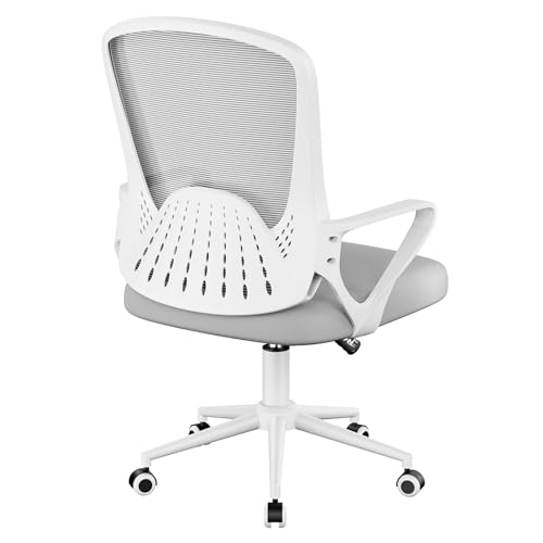 naspaluro Cadeira de escritório, cadeira ergonómica secretária com capa de malha, suporte lombar único, almofada de assento espessado, cadeira escritório de altura ajustável para escritório em casa,