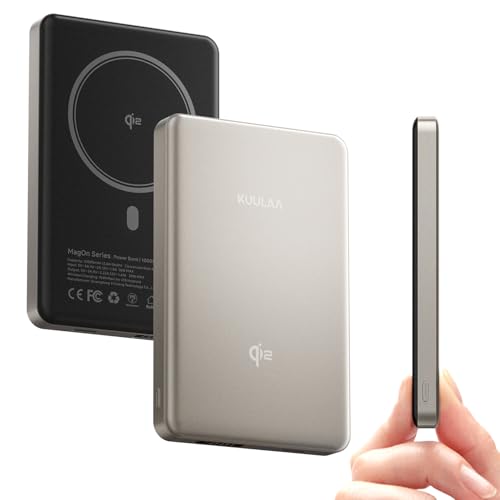Kuulaa Powerbank para Magsafe 10000 mAh, Qi2 bateria externa de carregamento rápido, PD 20 W USB-C sem fios Power Bank Magnetico para iPhone 16/15/14/13/12/Pro/Pro MAX