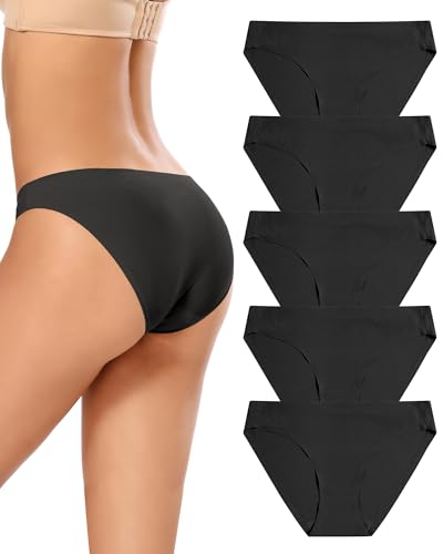 VOENXE Cuecas sem costura mulher pack, cuecas biquíni feminino invisível, Underwear de mulheres Slip com forma roupa interior, cuecas brasileiras para mulher, sem costura sem costura, vários pacotes