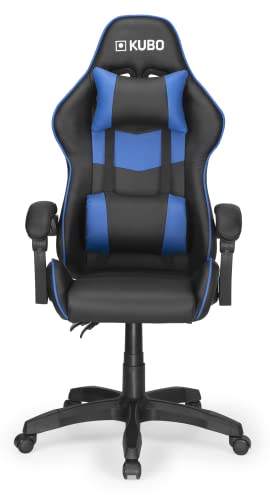 KUBO - Cadeira Gamer - ergonômica - encosto de cabeça - Elevação de gás nível 4 - Máximo conforto - Cor: Azul - Peso máximo de até 130 kg