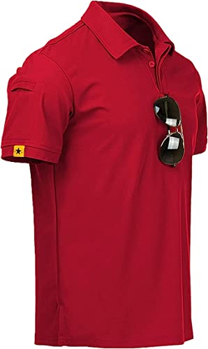 JACKETOWN Polo de manga curta para homem secagem rápida respirável polo ténis polo verão para homem golfe camisa desportiva casual Basic Polo