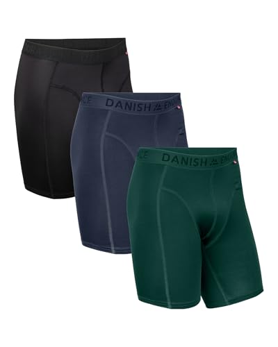 DANISH ENDURANCE Cuecas desportivas homem boxer, justas e respiráveis, conjunto de 3 - roupa desportiva para homem, roupa interior