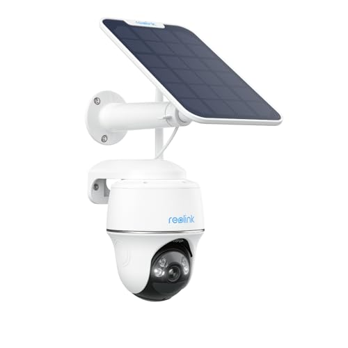 Reolink 5MP Câmara de vigilância WiFi exterior bateria solar, Argus PT 5MP câmara de vigilância de 360° com painel solar, câmara IP sem cabo com detecção Smart, nuvem, áudio de 2 vias, compatível com