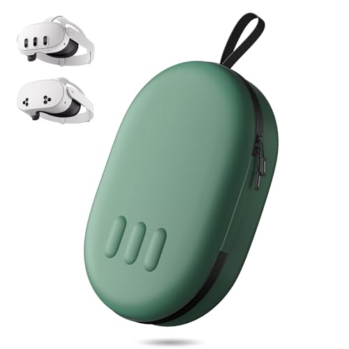 ZOZOVR Capa de transporte para Meta Quest 3S/Quest 3, compatível com Battery Elite Strap, controladores e outros acessórios, capa rígida e proteção superior para viagens, verde
